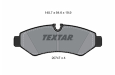 Sada brzdových destiček, kotoučová brzda TEXTAR 2074701
