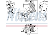 Olejový chladič, motorový olej NISSENS 90953