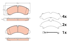 Sada brzdových destiček, kotoučová brzda TRW GDB3645
