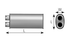 Střední tlumič výfuku, univerzální DINEX 47300