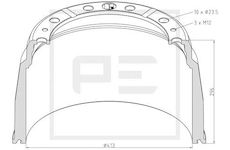 Brzdový buben PE Automotive 126.007-00A