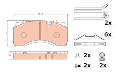 Sada brzdových destiček, kotoučová brzda TRW GDB5084