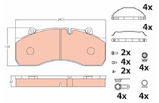 Sada brzdových destiček, kotoučová brzda TRW GDB5090