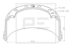 Brzdový buben PE Automotive 166.069-00A