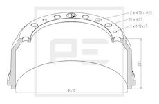 Brzdový buben PE Automotive 016.404-00A