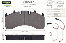 Sada brzdových destiček, kotoučová brzda VALEO 882247