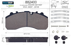 Sada brzdových destiček, kotoučová brzda VALEO 882400