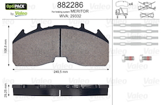 Sada brzdových destiček, kotoučová brzda VALEO 882286
