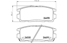 Sada brzdových destiček, kotoučová brzda HELLA 8DB 355 012-951