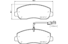 Sada brzdových destiček, kotoučová brzda HELLA 8DB 355 015-291