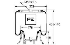 Vzduchová pružina, pneumatické pérování, nápravy PE Automotive 084.192-71A