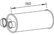 Střední-/zadní tlumič výfuku DINEX 80460