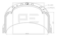 Brzdový buben PE Automotive 016.502-00A