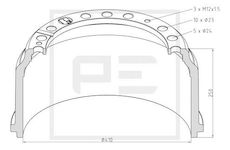 Brzdový buben PE Automotive 016.400-00A