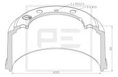 Brzdový buben PE Automotive 036.416-00A