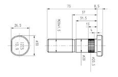 Šroub kola IVECO M20x1,5x75 délka závitu 38mm, + SOR EURO 6 zadní